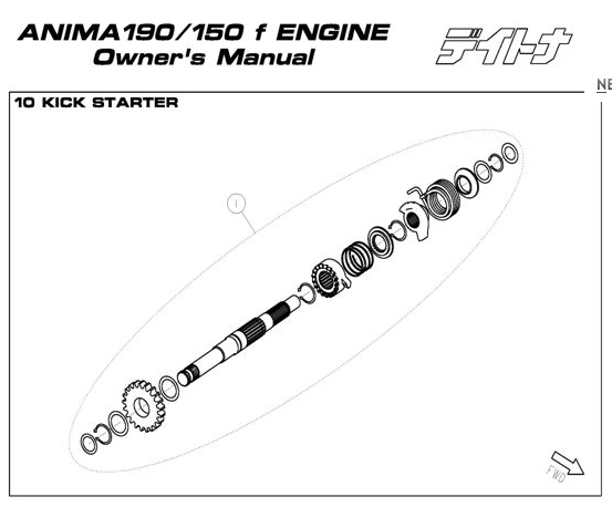 Daytona Anima 150 and 190 4V O.E.M. Kickstart and E-start Parts