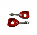 LUX - Billet Chain Adjuster in Red for CRF110 and KLX110