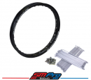 SM PRO  - Black Aluminum Rim and Spoke set KLX110 Rear