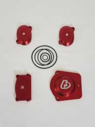TBParts - Billet Red Cover Set For Honda Style V2 Head