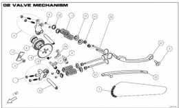 Daytona Anima 150 and 190 4V OEM Valve Mechanism #6 Camshaft