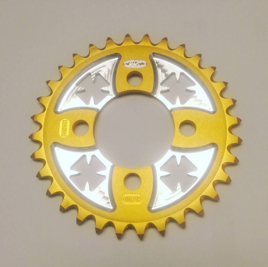 HD Lightweight Aluminum Rear Sprockets KLX 110 32T Gold and Silver