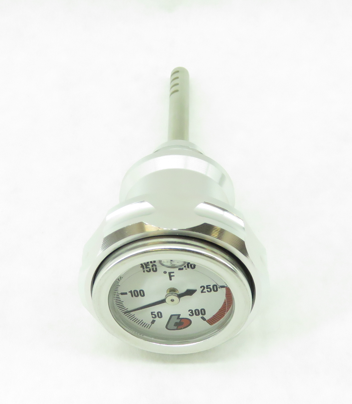 TBParts Dipstick Oil Temp Gauge in Silver for Honda 50 & 70 TBW1182