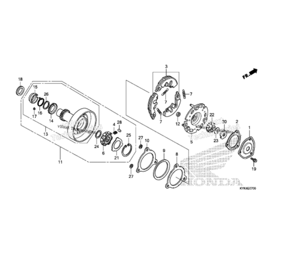 CRF110 OneWay Clutch TRC0632 CRF110 Engine Carb Electrical EFI
