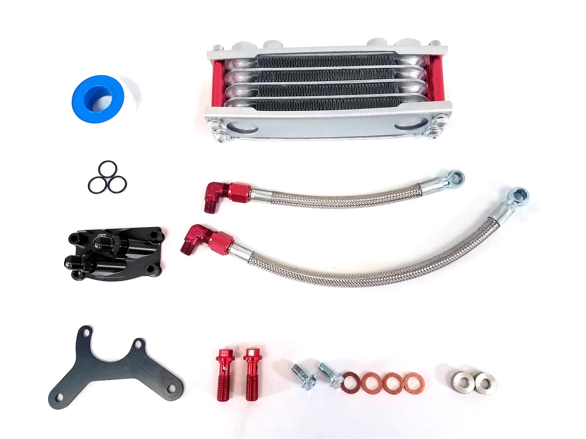 TBParts Oil Cooler Kit w/ Intake mount for HONDA V2 Head BLACK