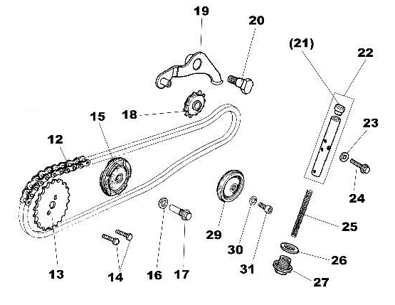 YX 140 oil pressure timing roller set - TRC-5428 - GPX YX 124 & 140