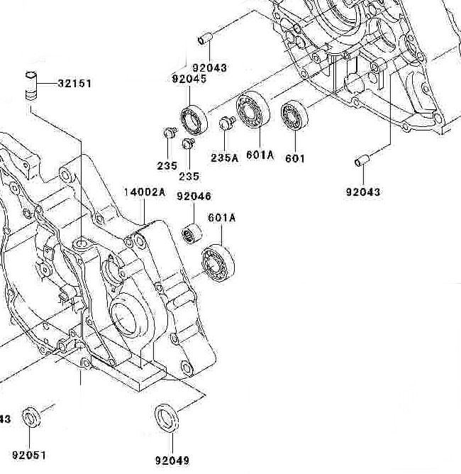 Crankcase Bearing/Seal Kit KLX110 TBparts
