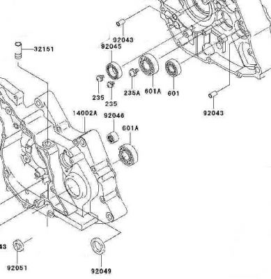 Crankcase Bearing/Seal Kit KLX110 TBparts