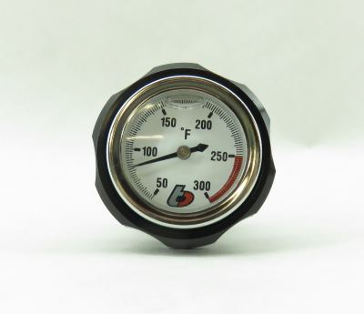 TBParts - Dipstick Oil Temp Gauge in Black for Honda 50 & 70