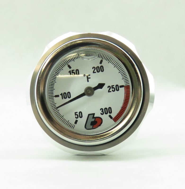 TBParts - Dipstick Oil Temp Gauge in Silver for Honda 50 & 70