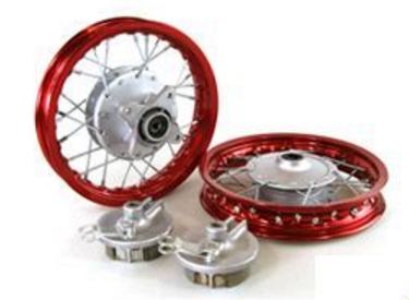 10"  Red Aluminum Wheels - Honda CRF50