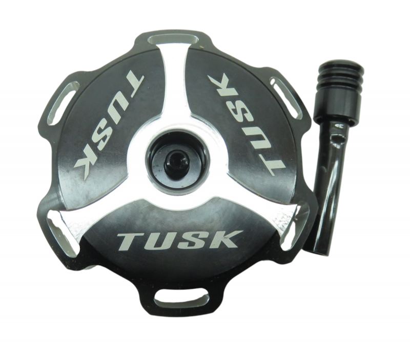 Tusk Billet Aluminum Gas Cap in Black- Machined