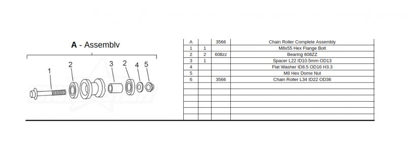 Thumpstar - Chain Roller Assembly for 2020 to Present