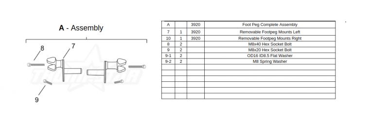 Thumpstar - FOOT PEG MOUNTING BOLT  - 2020
