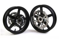 Piranha - Aluminum 12" Black  S1 SuperMoto Motard Wheel Set - photo 1