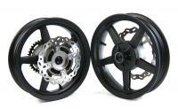 Piranha - Aluminum 12" Black  S1 SuperMoto Motard Wheel Set - photo 2