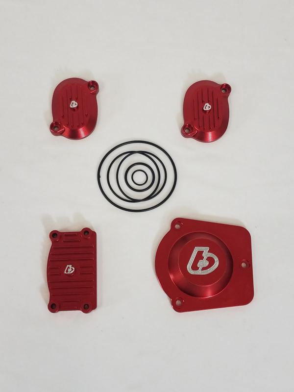 TBParts - Billet Aluminum Red Cover Set For Honda Style V2 Head