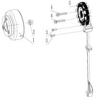 ZS 190 Ignition Stator and Flywheel with Starter Clutch - photo 1