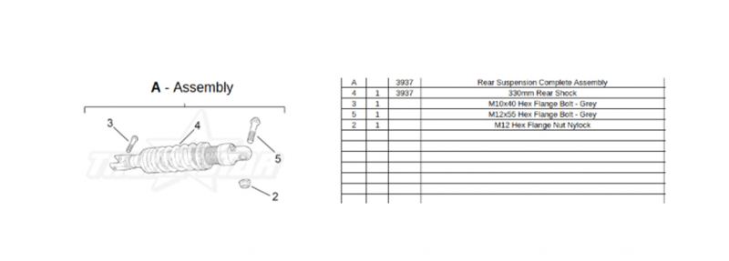 Thumpstar - 330mm Fully Adjustable Rear Shock