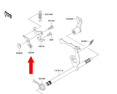 Kawasaki KLX110 DETENT ARM (LEVER-COMP POSITION)