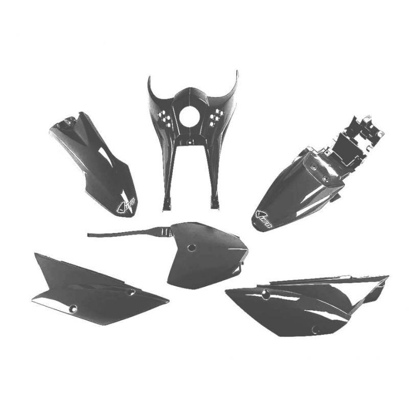 UFO - Complete Plastics Kit for KLX110 2010-Present in Dark Gray