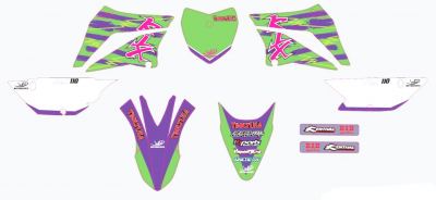 T Bolt USA Race Graphics Retro 90s Design for Kawasaki KLX110 2010-Present