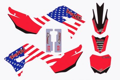 T Bolt USA Race Graphics Patriot Design for Honda CRF110 2019-Present