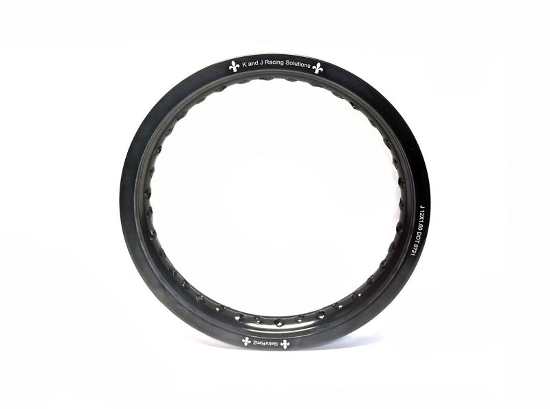 K and J racing - Black Aluminum Rim 12" x 1.6" for KLX110 and CRF110 Rear