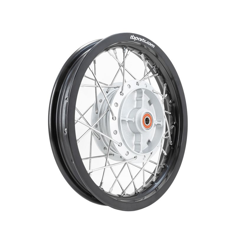 TBParts - Complete Rear Wheel Assembly with Aluminum Rims and HD Spokes for KLX110 KLX110L DRZ110