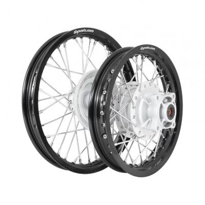 TBParts - Complete Wheel Assembly Set with Aluminum Rims and HD Spokes for Honda CRF110 CRF70