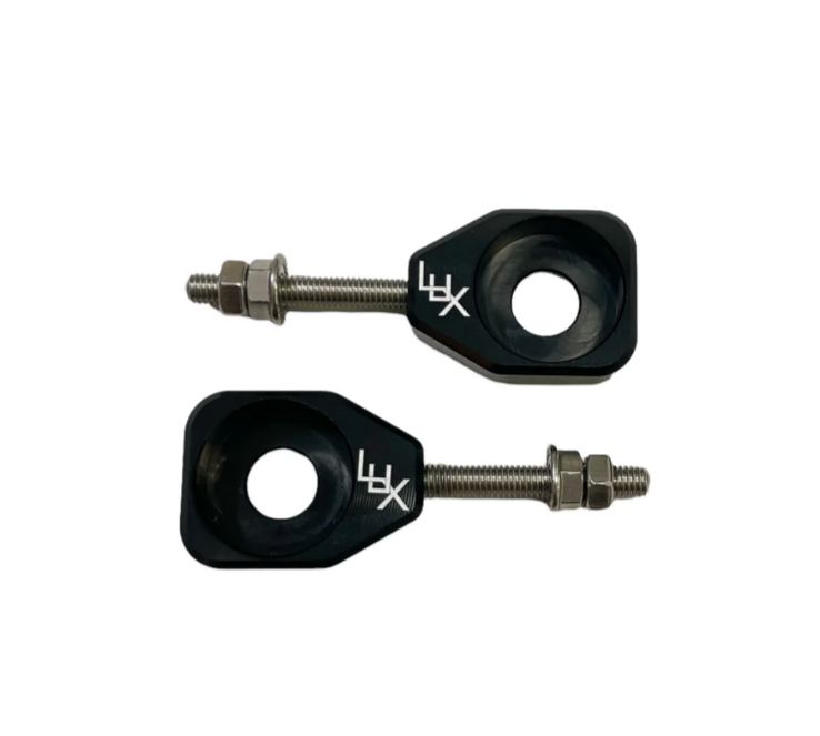 LUX - Billet Chain Adjuster in Black for CRF110 and KLX110