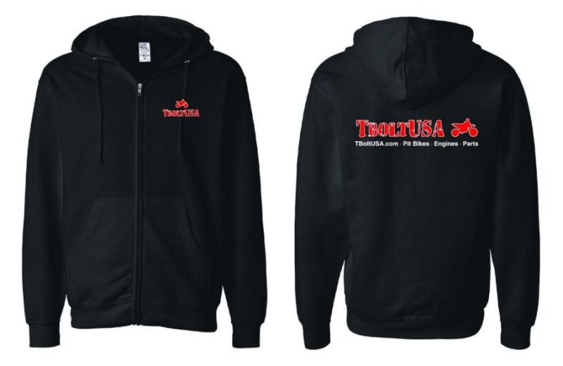 TBoltUSA Hoodie with Full Zipper - XL