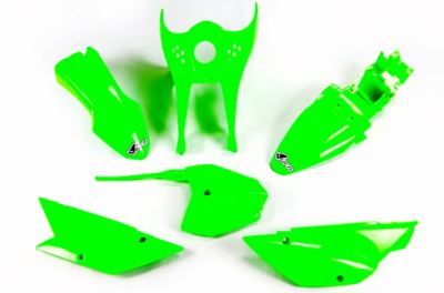 UFO - Complete Plastics Kit for KLX110 2010-Present in Flo-Green