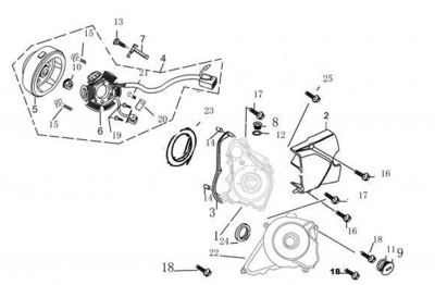 Piranha - YX140 Bottom E-start Left Crankcase Cover #1
