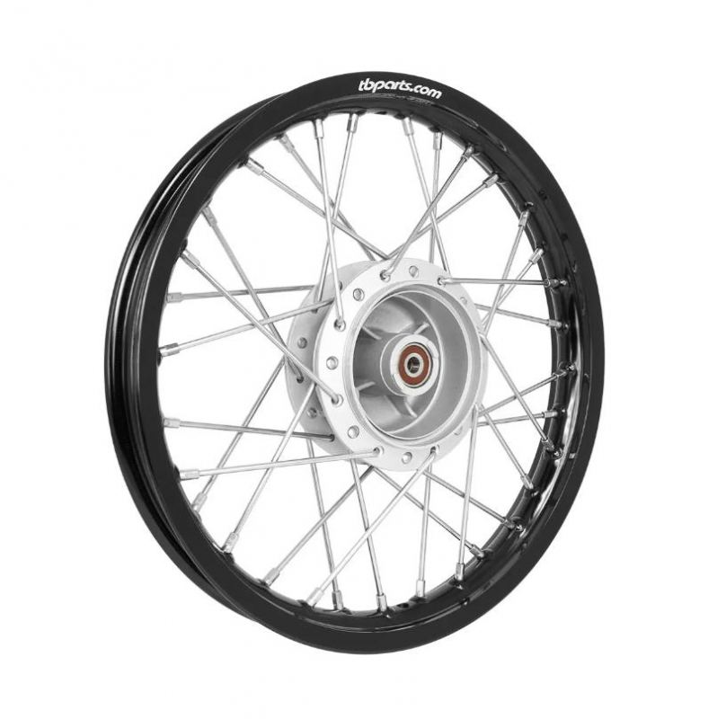TBParts - Complete Front Wheel Assembly with Aluminum Rims and HD Spokes for Yamaha TT-R110