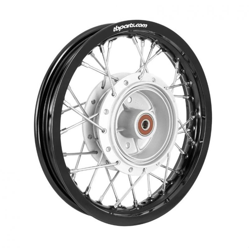 TBParts - Complete Rear Wheel Assembly with Aluminum Rims and HD Spokes for Yamaha TT-R110