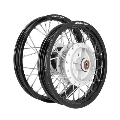 TBParts - Complete Wheel Assembly Set with Aluminum Rims and HD Spokes for Yamaha TT-R110