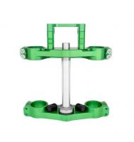 PCM - Billet CNC Triple Clamp in Green For KLX140 with KX85 Forks - photo 1