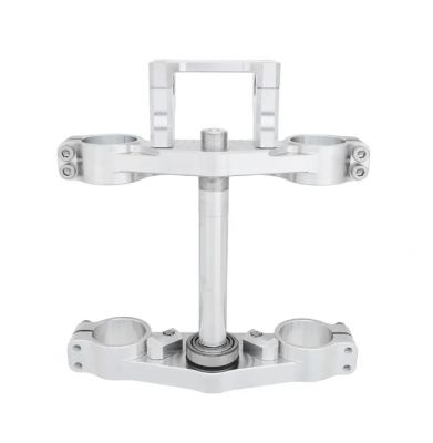 PCM - Billet CNC Triple Clamp in Raw Silver For KLX140 with KX85 Forks