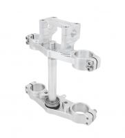 PCM - Billet CNC Triple Clamp in Raw Silver For KLX140 with KX85 Forks - photo 2