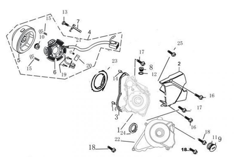 Flywheel for YX 140 Bottom Mount E-start Engines #5 TYPE 2