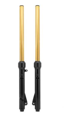 TBparts - Fork Assembly with HD Springs and Gold Ti Coated Uppers for KLX110 and KLX110L