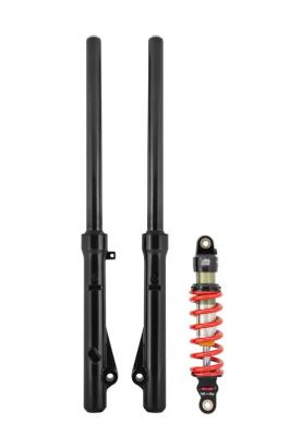 TBparts - Fork Assembly with HD Springs, Black TiN Coated Uppers, and 300lb DNM Shock Kit for CRF110