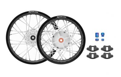 TBParts - Complete Wheel Assembly Set with Aluminum Rims and HD Spokes, TI spacers, Dampers for KLX110 KLX110L DRZ110
