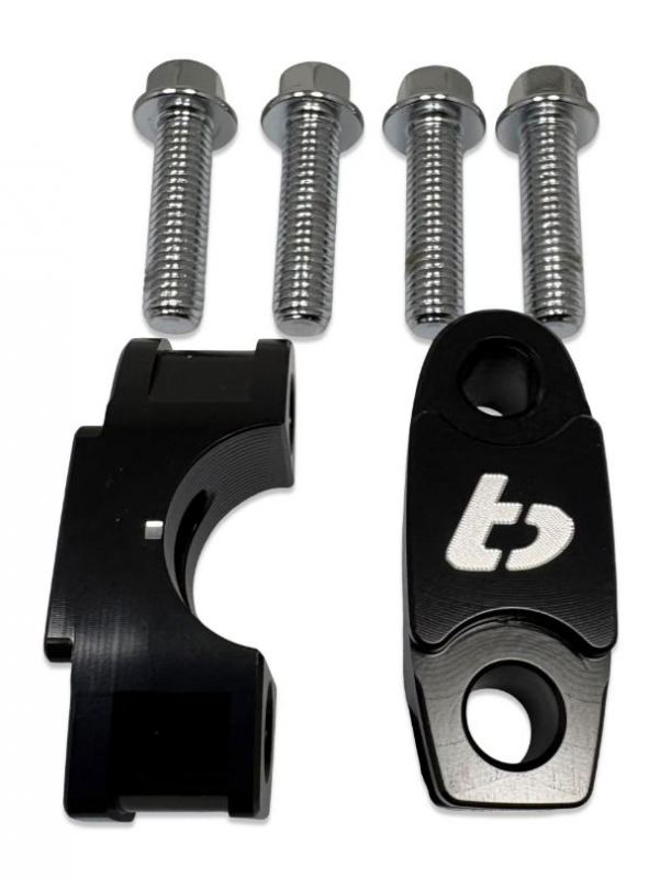 TBparts - Upper Bar Clamps Black Billet Aluminum for KLX110 KLX140