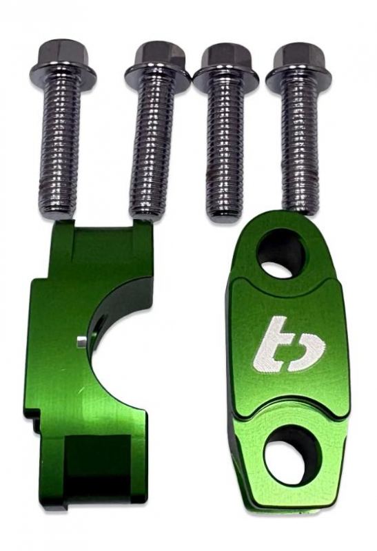 TBparts - Upper Bar Clamps Green Billet Aluminum for KLX110 KLX140