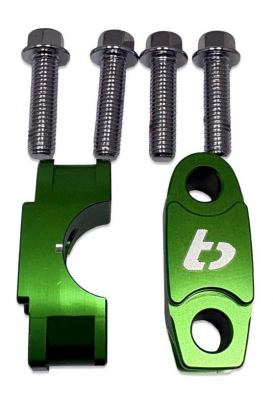 TBparts - Upper Bar Clamps Green Billet Aluminum for KLX110 KLX140