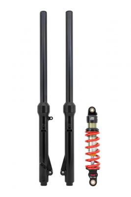 TBparts - Fork Assembly with HD Springs, TiN Black Coated Uppers, and 350lb DNM Shock Kit for KLX110L