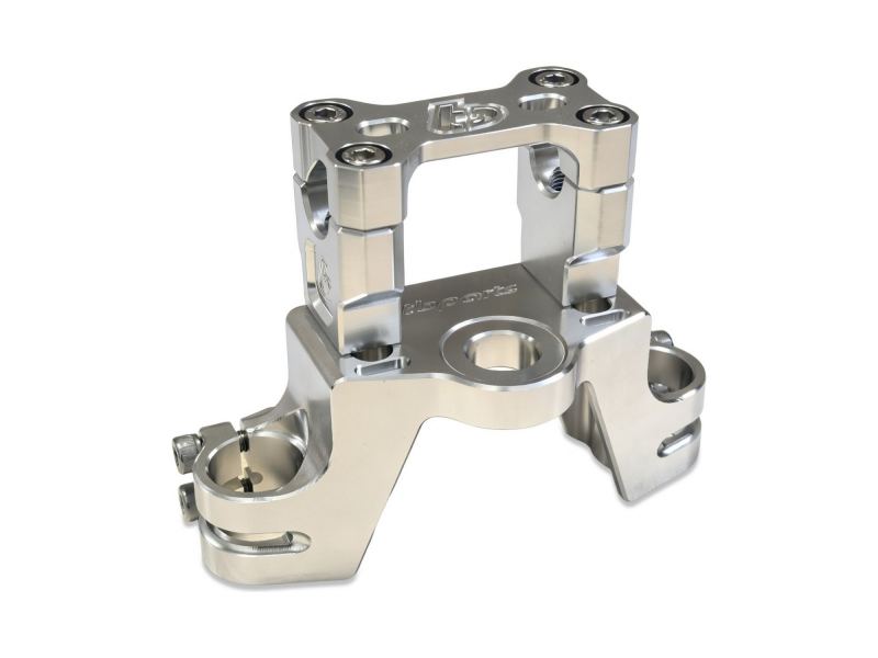 TBparts - CNC Top Clamp in Raw Silver for KLX110