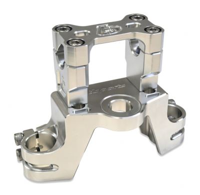 TBparts - CNC Top Clamp in Raw Silver for KLX110